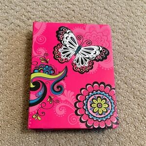 Bright Pink Butterfly Floral Journal with folders & Stickers